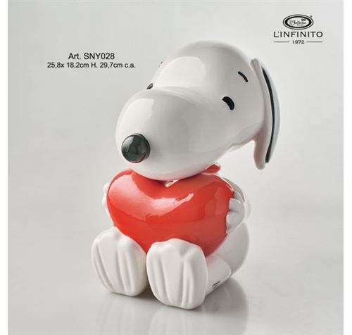 SNOOPY CON CUORE BIG IN PORCELLANA   SNY028