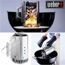 WEBER CIMINIERA+ACCENDI CARBONE+KG.2 BRICCHETTI