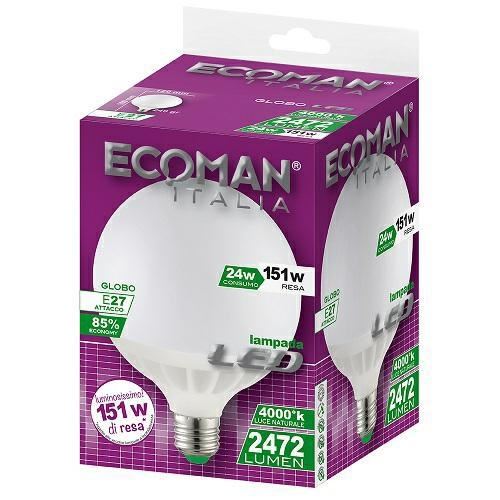 LAMPADA LED GLOBO FROST 24W 3000K E27 ECOMAN 1099