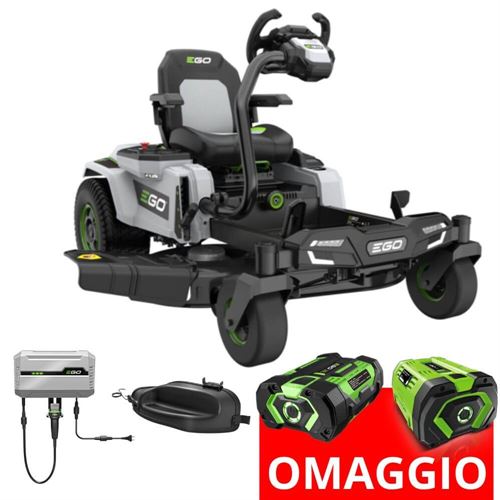 EGO POWER TRATTORINO TAGLIAERBA Z6 A BATTERIA CON VOLANTE E KIT