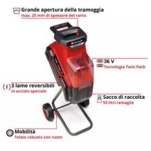 BIOTRITURATORE A BATTERIA REDAXXO 36/25 EINHELL