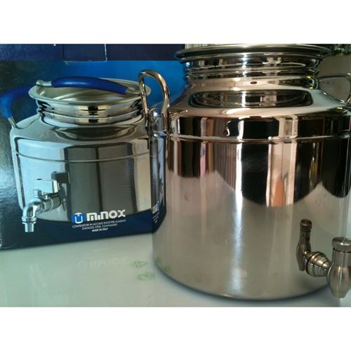 MINOX FUSTINO INOX OLIO KG.5,CON RUBINETTO SALVAGOCCIA