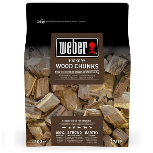 WEBER GRANDI PEZZI LEGNA AFFUMICATURA WOOD CHUNKS HICKORY 17619