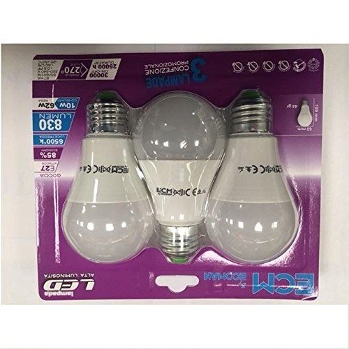 BLISTER 3 GOCCIA LED 10W 6000K E27